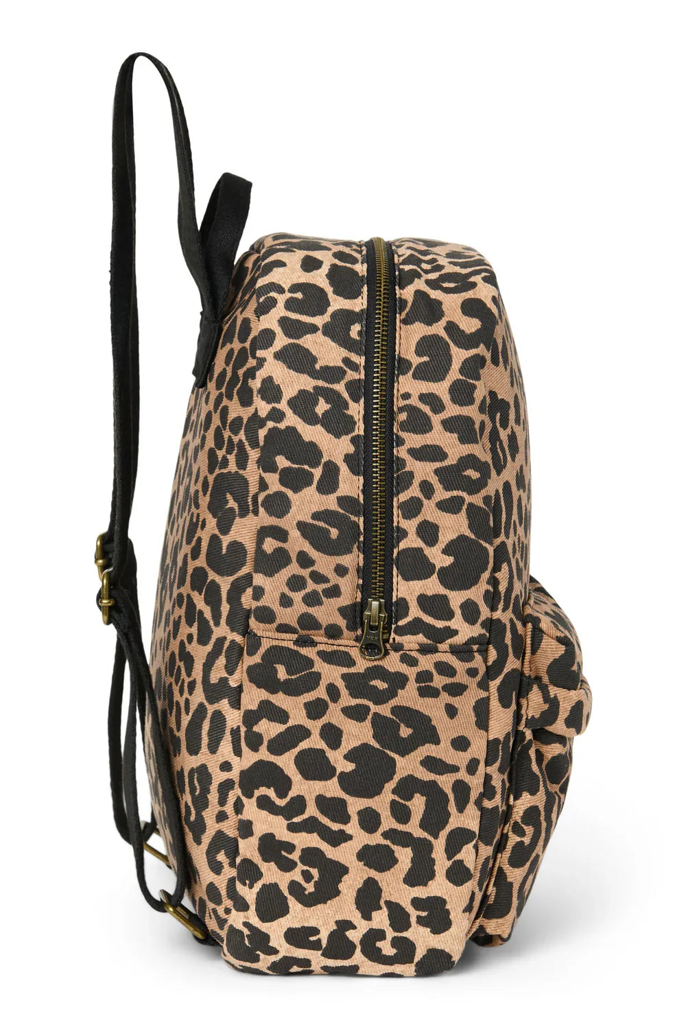 Brown Leopard Cotton Midi Backpack