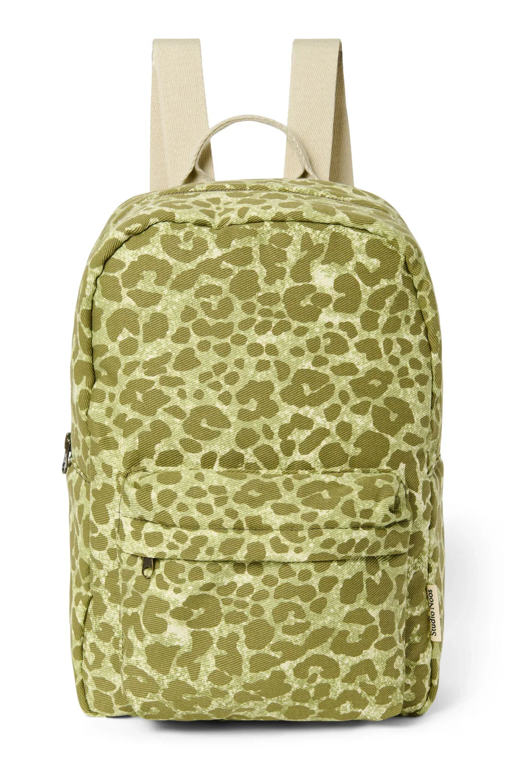 Brown Leopard Cotton Midi Backpack